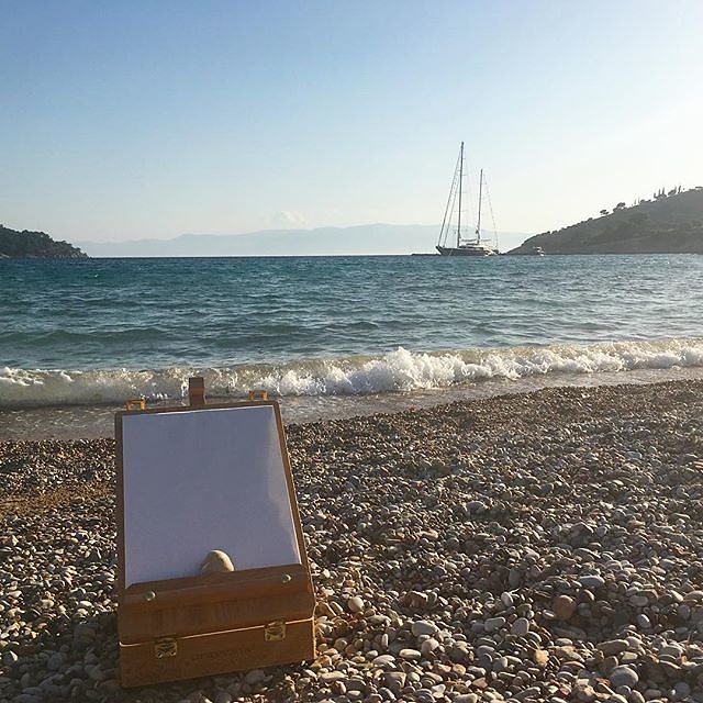 #beachlife #artcourse #spetses #greece #pleinair #painting